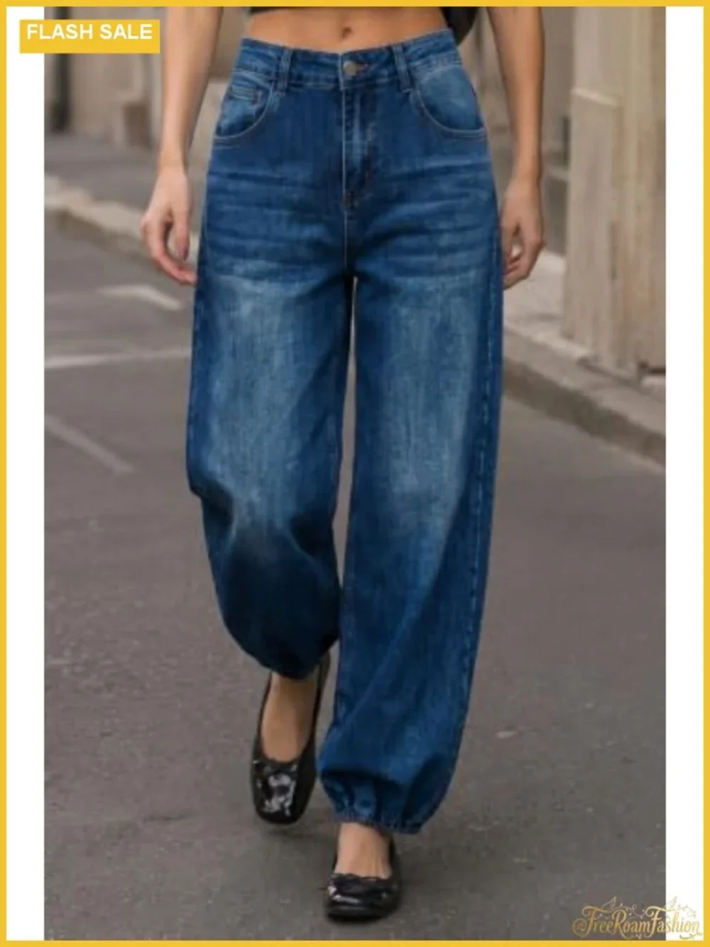 Women's Baggy Wide Leg Harem Jeans High Waisted Y2K Denim Pants